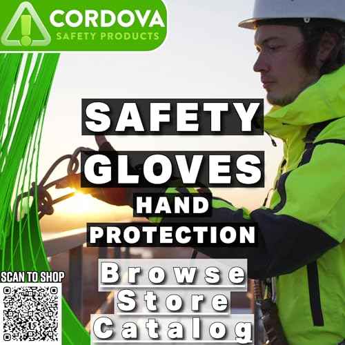 Cordova 5610 Economy Rubber Dipped Gloves, Canvas Lined, Crinkle Finish, Safety Cuff, Large, 12-Pack Bulk Latex Gloves