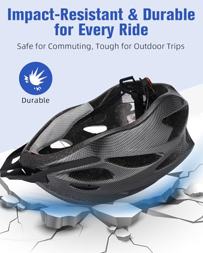Lightweight Adult Bike Helmet with Removable Visor - Black, 54-62 cm