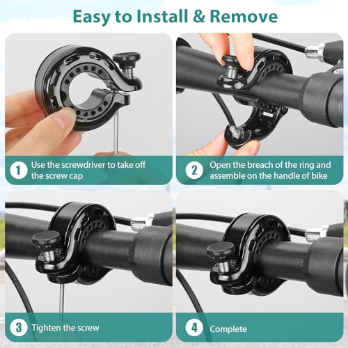 Aluminum Alloy Bike Bell - Crisp & Loud Sound - Black