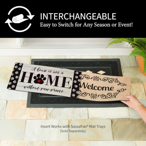Evergreen Garden Paw Print Home Sassafras Doormat Insert - 22 x 10 inches