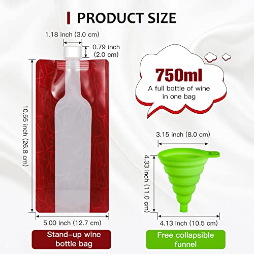 Foldable 750ml Wine Bag - Portable Reusable Leak-Proof Wine Carrier 12 Pack