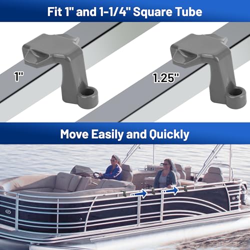 USEAMIE Boat Fender Clips 4 Pack - Docking Bumper Hooks for Pontoon & Square Rails