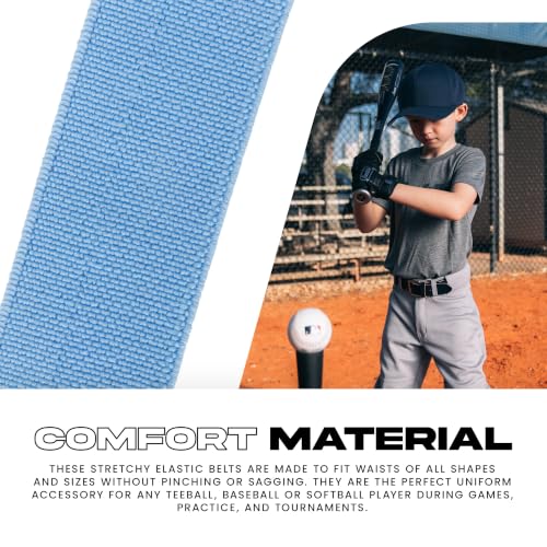 Adjustable Youth Baseball & Softball Belt - 22"-42" Carolina Blue