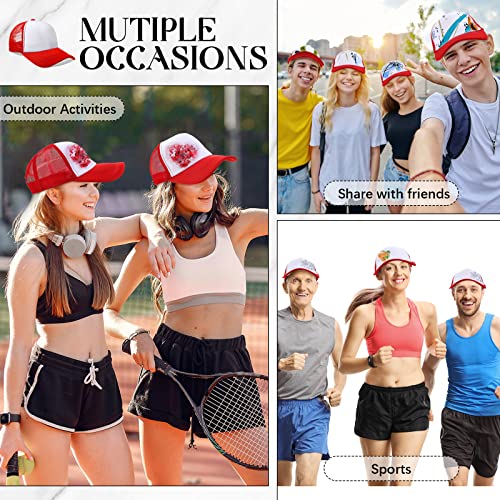 Vabean 24 Pack Red Mesh Trucker Hat - Unisex Sublimation Blank Cap, One Size