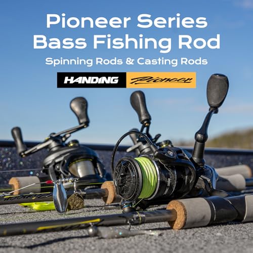 HANDING Pioneer 7' Medium Power Spinning & Baitcaster Fishing Rod 2-Piece