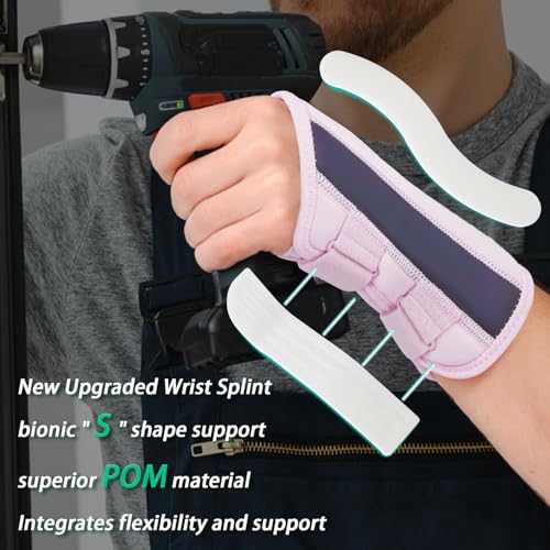 Wrist Brace for Carpal Tunnel - Ergonomic Support - Rosepink Left M