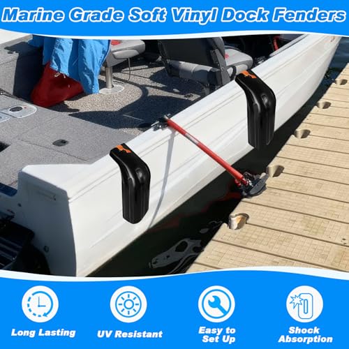 JYINCPED Black 5" x 16" Low Freeboard Boat Fenders, Docking Bumpers