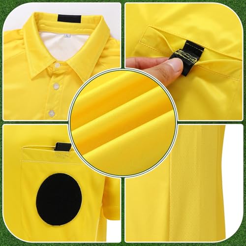 Soccer Referee Kit - Yellow Shirt, Whistle, Socks & Flags - Small
