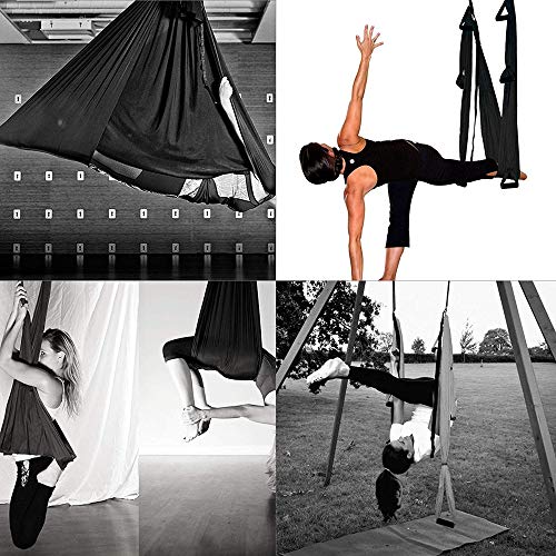 Aerial Yoga Swing Set - Ultra Strong Hammock Trapeze - Black