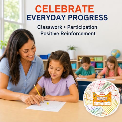 6600 Reward Stickers for Teachers - 15 Designs, 75 Sheets