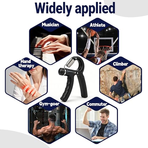 Adjustable Hand Grip Strengthener, 11-132 LBS Forearm & Finger Exerciser