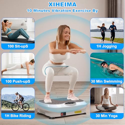 Vibration Plate Exercise Machine for Whole Body Fitness - White
