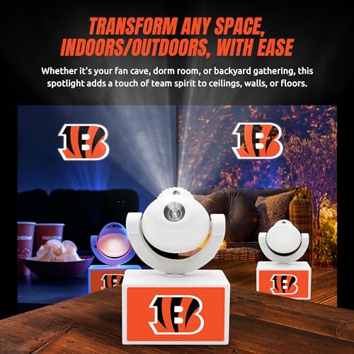 Cincinnati Bengals LED Mini Spotlight Projector - Portable & Rechargeable