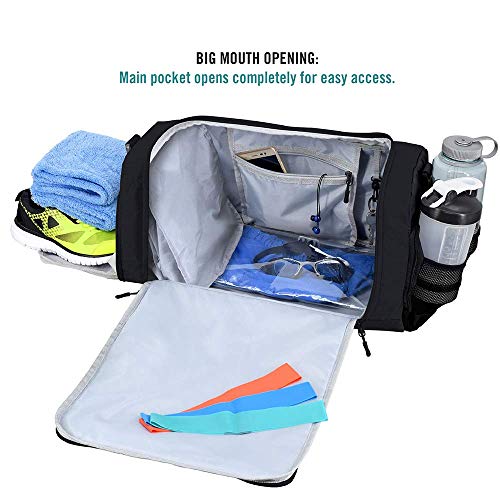 Durable Gym Duffel Bag with 10 Compartments & Water Resistant Pouch