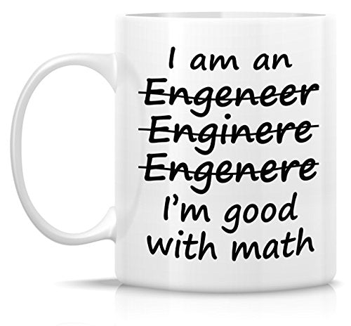 Retreez Funny Engineer Mug - I'm An Engineer Good With Math 11 Oz Ceramic, White, ENG001