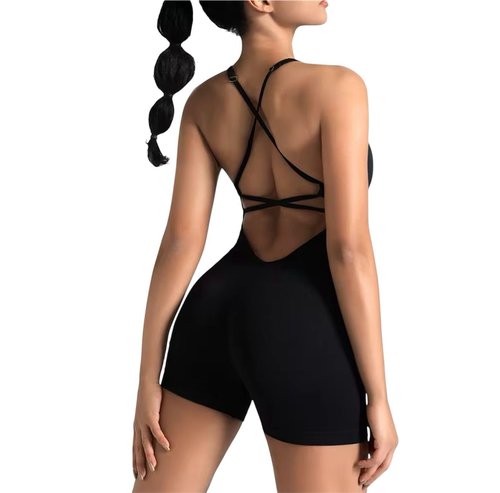 Women’s One-Piece Jumpsuit – Seamless Stretchy Romper Sleeveless Workout Outfit | Fashion Sport Bodysuit for Gym, Yoga & Streetwear (Standard, Pink, small)