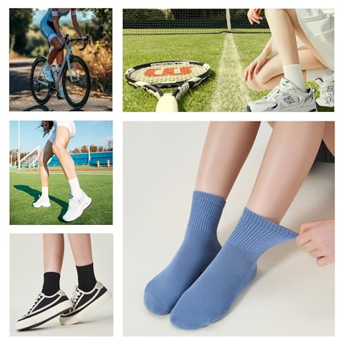 RICOTNSOCS Women's Cotton Quarter Crew Socks 6-10 / 01 White - 5 Pairs