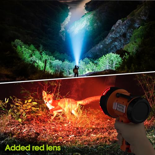 WENFENG 1500 Lumen Spotlight Flashlight Orange – Waterproof Handheld Searchlight