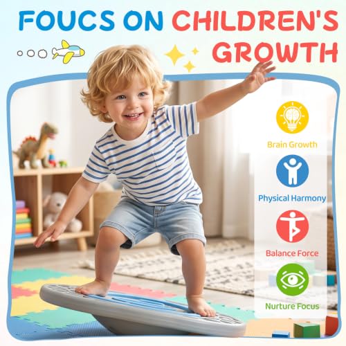 Kids Balance Board with Maze & Balls, Sensory Wobble Trainer for 3-12 Years