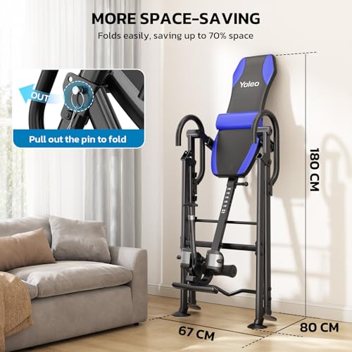 Inversion Table for Back Pain Relief - Grayish Blue, Lumbar Support