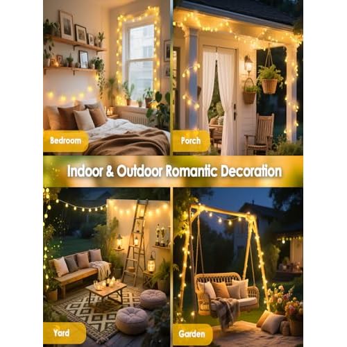 300LED Connectable Globe String Lights Indoor Outdoor for Bedroom, 108ft Warm White Christmas Lights with Remote, Waterproof Fairy Light Plug in 8 Modes for Room Classroom Wedding Christmas Decor