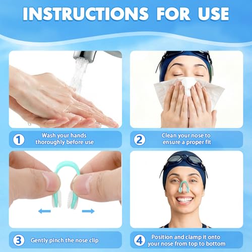 Swimming Nose Clips - 15 Pcs Waterproof Silicone Plugs for Kids & Adults - Bright Colors