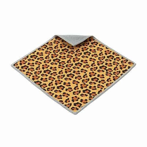 Double-Sided Microfiber Cleaning Cloth - 7x7 Inch - Safari Leopard