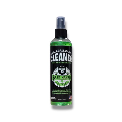 BEAR NAKED PICKLEBALL Pickleball Paddle Cleaner, Maintain Paddle Surface, Remove Dirt and Ball Residue for Spin and Control, Designed for Carbon Fiber, Graphite & Kevlar – 8oz Spray, Made in USA