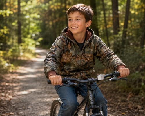 TrailCrest Boys Large Camo Full Zip Hoodie Sweatshirt for Outdoor & Casual Wear