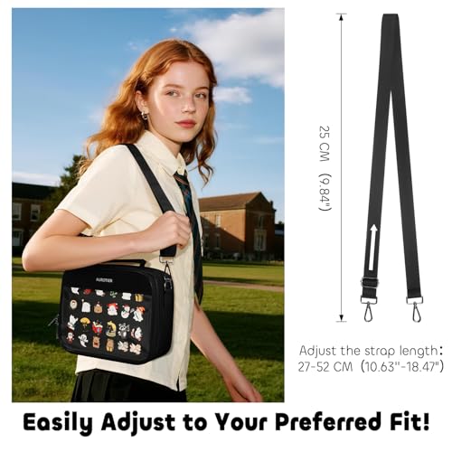 AUROTIER Black Enamel Pin Display Bag with 12-Page Book & Removable Pads