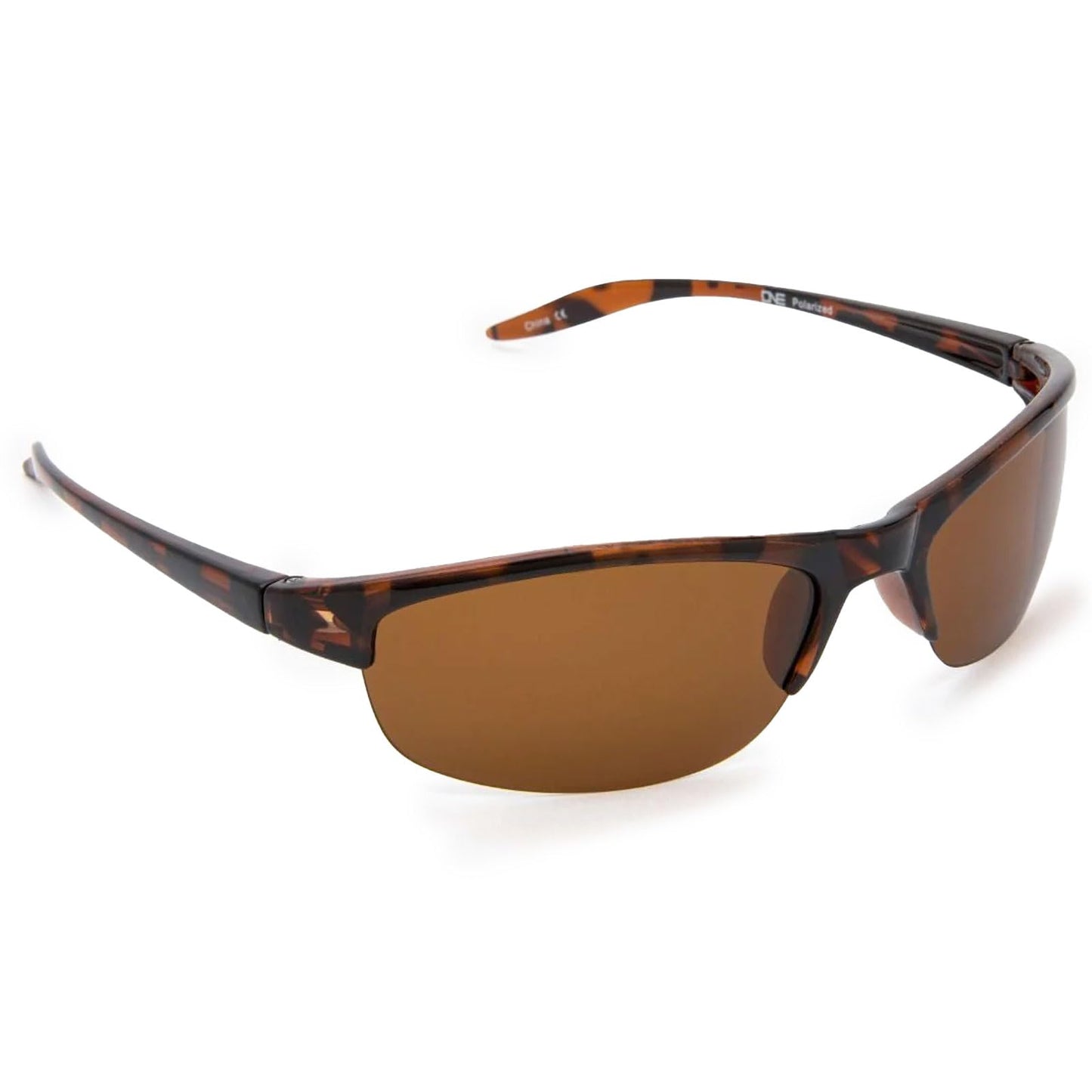 Optic Nerve Alpine Sunglasses Active Polarized Sport for Men/Women, Shiny Dark Demi Frame/Brown Lens