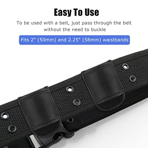 Flashlight Holster for Duty Belt - Nylon Compact Light Holder - Black 1 Pack