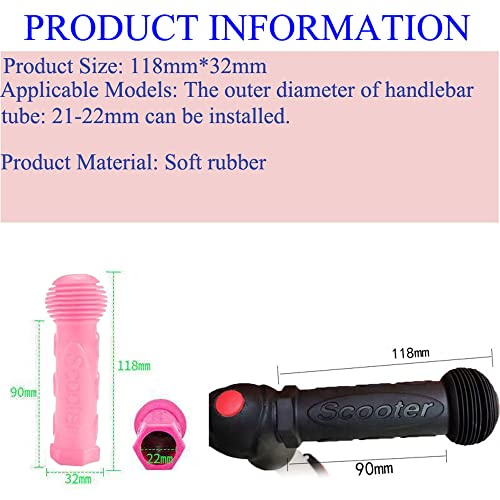 Kick Scooter Grips - 4 Pack Non-Slip Rubber Handlebar Replacement