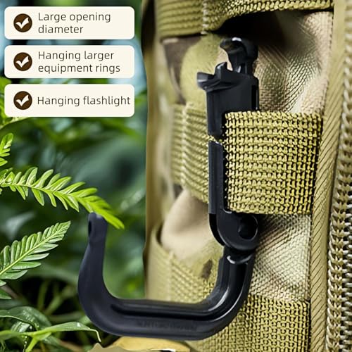 Tactical D-Ring Carabiner Set - 10-Pack Lightweight MOLLE Gear Clips