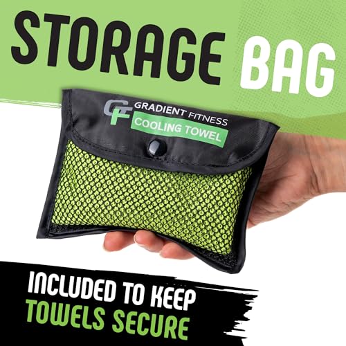 Cooling Towels for Sports & Gym - 4 Pack Breathable Sweat Towels - Green & Grey