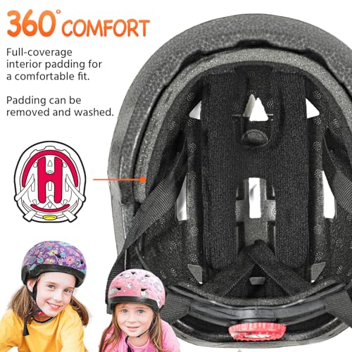 Toddler Bike Helmet for Ages 1-6 - Rainbow Unicorn - Size S