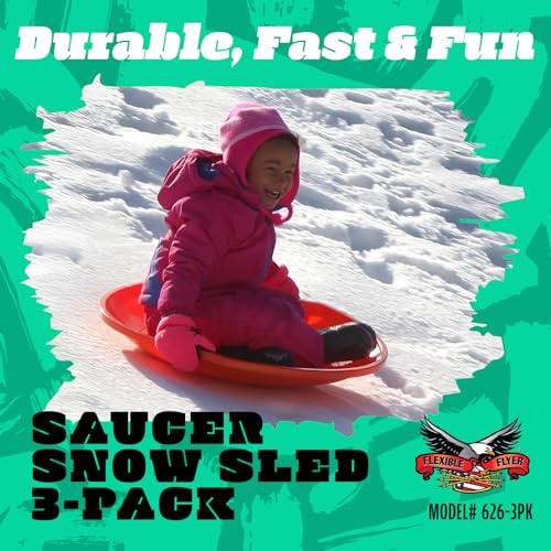 26-Inch Flying Saucer Sleds - 3-Pack in Orange, Green, Blue