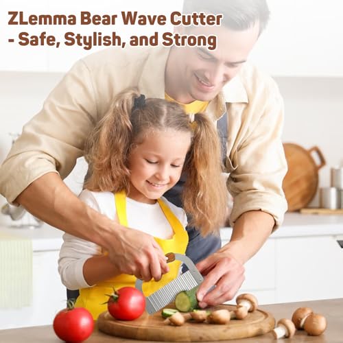 Bear-Shaped Kids Safe Wave Knife with Rosewood Handle, 420J2 Stainless Steel