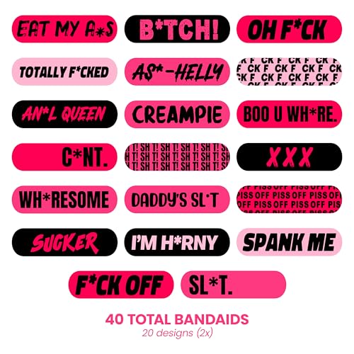 Naughty Naughty XXX Ouchie Bandages 40-Pack - Waterproof & Hypoallergenic