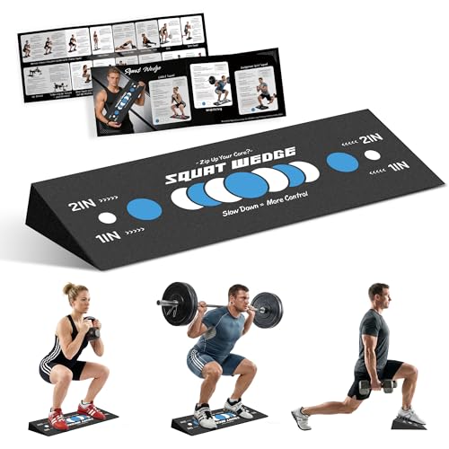 Squat Wedge for Deeper Squats - Heel Elevated Block - Navy/White