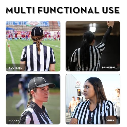 Women's V-neck Referee Shirt - Black & White Stripe Uniform