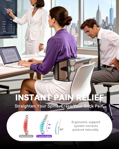 SoloEver Black Copper Lower Back Support Belt - Lumbar Pain Relief & Stabilizer