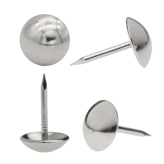 Upholstery Tacks for Furniture 7/16" Vintage Furniture Tacks Nails for Upholstery 100pcs Decorative Tack for Furniture DIY Silver Thumb Sofa Nails Furniture Tacks