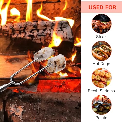 32" Stainless Steel Marshmallow Roasting Sticks - 8 Pack