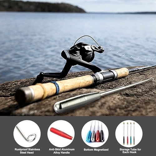 4-Piece Stainless Steel Fishing Hook Remover Set with Storage Tube