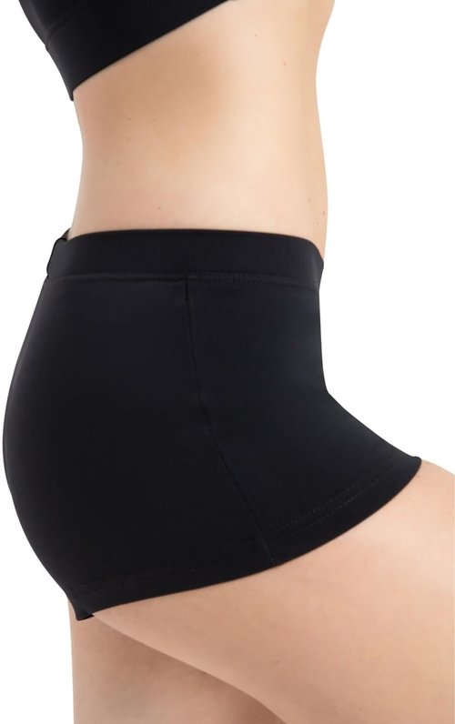 Capezio Women's Boy Cut Shorts - Low Rise Comfort Fit for Team Performance | Classic Black