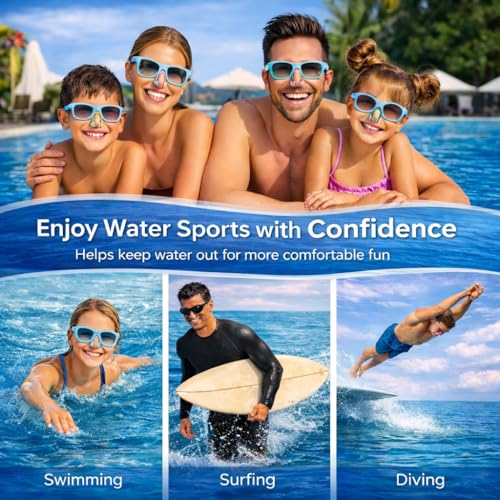10-Pack Silicone Swimming Nose Clips - Waterproof Swim Plugs - Multi-Color 25