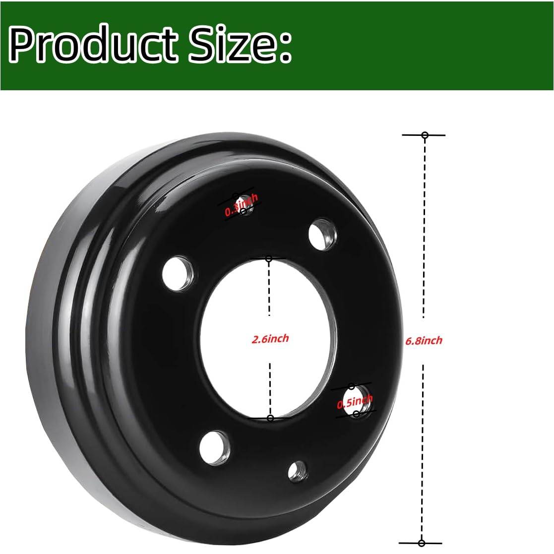 Dr.Acces Golf Cart Brake Drum Compatible with Yamaha G1 G2 G8 G9 G11 G14 G16 G19 G22 G29 1978-Up Gas or Electric Golf Cart OEM# JU0-G6521-00-00