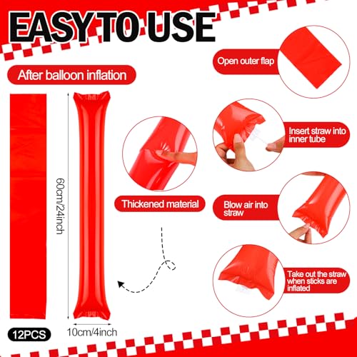 Soulchen 360 pcs Red Spirit Party Accessories Pack - Cheerleader & Noisemaker Set
