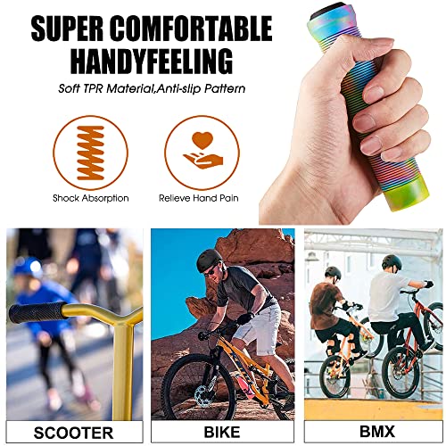 Mixed Color Handlebar Grips - 145mm Soft Scooter Grips - Rainbow